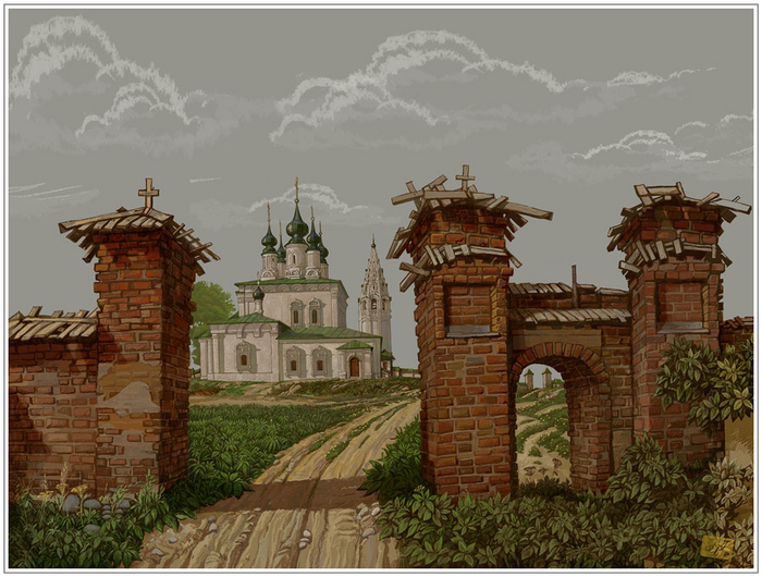 Старые ворота-2016 из серии работ "Храмы и Соборы России"