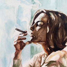 Курящая женщина