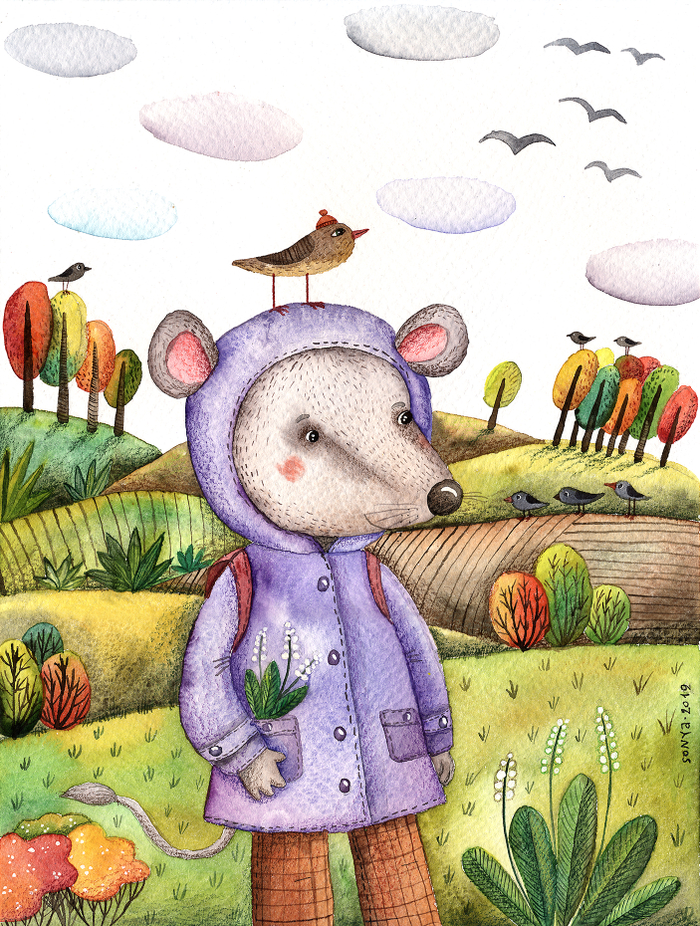 "Мышка на прогулке"