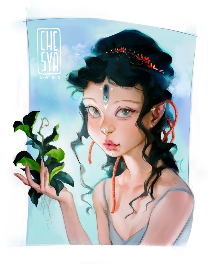 эльф перерисовка старого арта