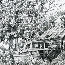 Лодка и сарай