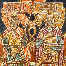 "Слово о полку Игореве". "Оба мы Святославичи!". 44х63. 2017г.