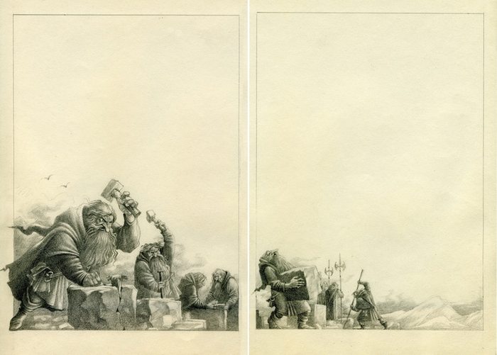 ДЖОН РОНАЛЬД РУЭЛ ТОЛКИН "ХОББИТ" ИЛЛЮСТРАЦИЯ.