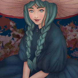 Грибодевушка: иллюстрация и концепт