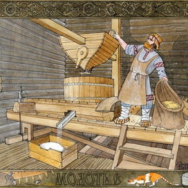 На водяной мельнице. Молотьё. Щёлоковский хутор