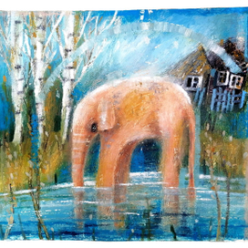 слоник среди берёз