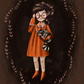 Девочка с енотом