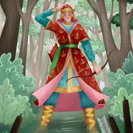 Книжная иллюстрация к сказке «Царевна лягушка»