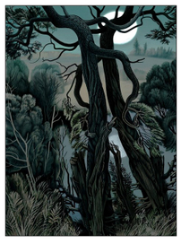 Пейзаж с луной