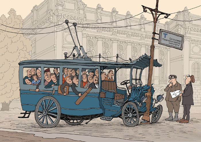 1902 год. Первый троллейбус