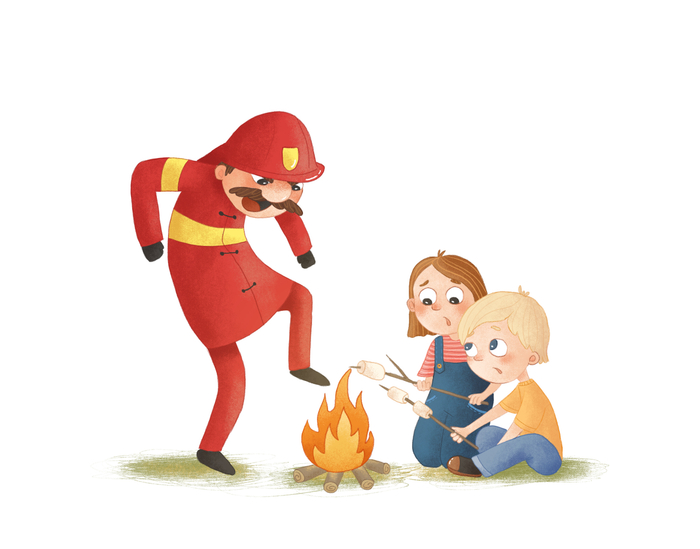 Серия книжных иллюстраций "Злой пожарный"