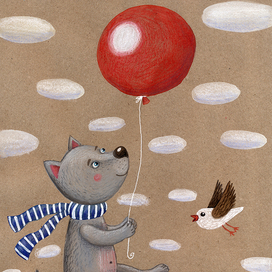 Собака на шаре