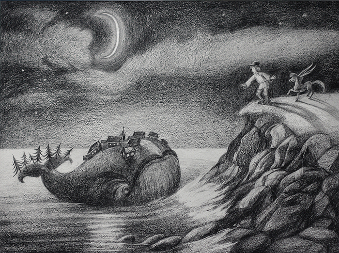 Эскиз к мультфильму «Конек- горбунок»