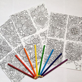 цветочные раскраски-открытки