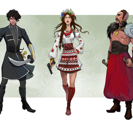 Персонажи в национальных косюмах