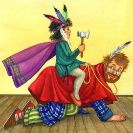  Папа работает как лошадь.