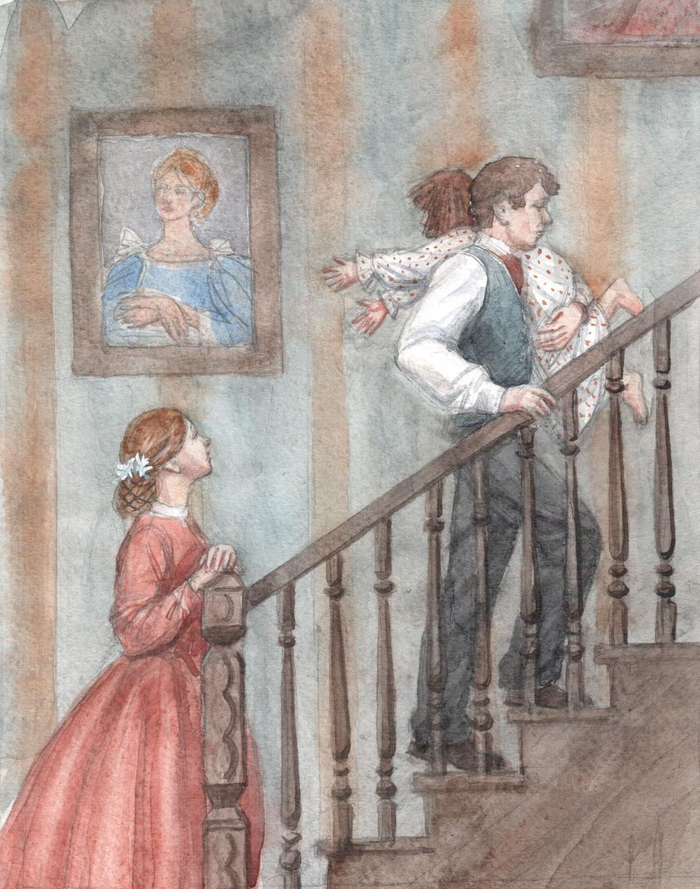 Иллюстрация к повести Луизы Мэй Олкотт "Маленькие женщины замужем"