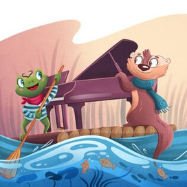 Беня и лягушонок Поль везут домой рояль