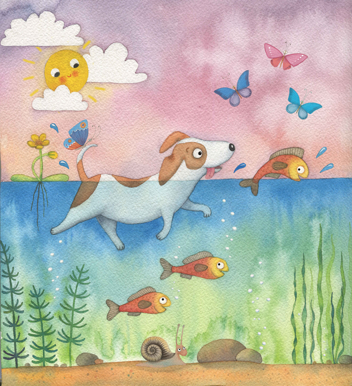 Щенок и рыбка