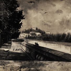 Верона.Вечерело.