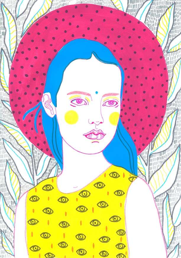 Yellow autumn illustration.