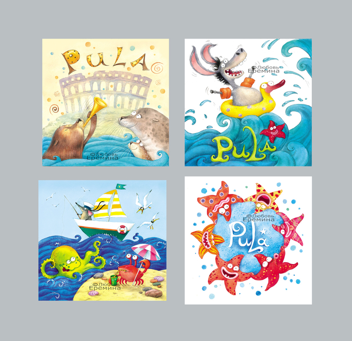 Иллюстрации для магнитов-сувениров.