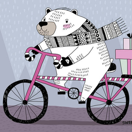 Мишка на велике