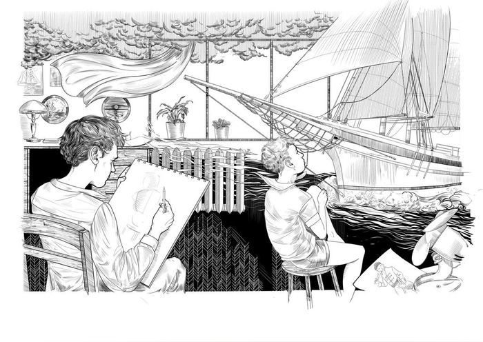 illustration for vk.com/lit__book   "Валькины друзья и паруса"  Крапивин Владислав