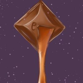 Кусочек шоколада с карамелью