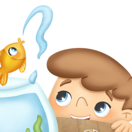 Иллюстрация к книге про питомцев. Золотая рыбка