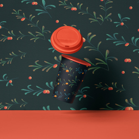 Иллюстрация для стаканчика. Облепиха