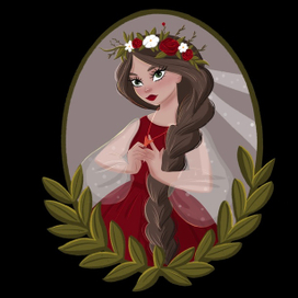 Дева утренней росы с оберегом в виде Лисы