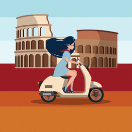 Девушка в Италии