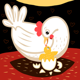 курочка с цыплёнком