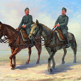 Иллюстрация на коробку с набором пластиковых фигур компании "Bronco"