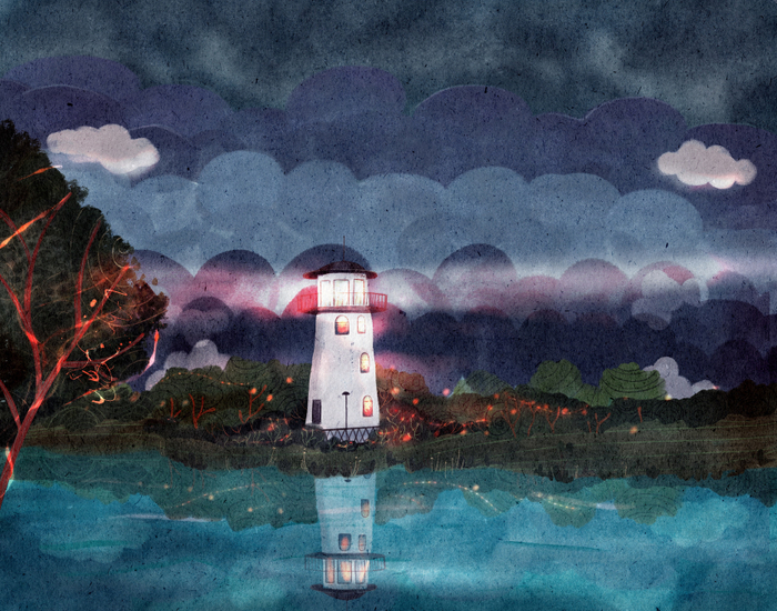 Lighthouse digital illustration v.2