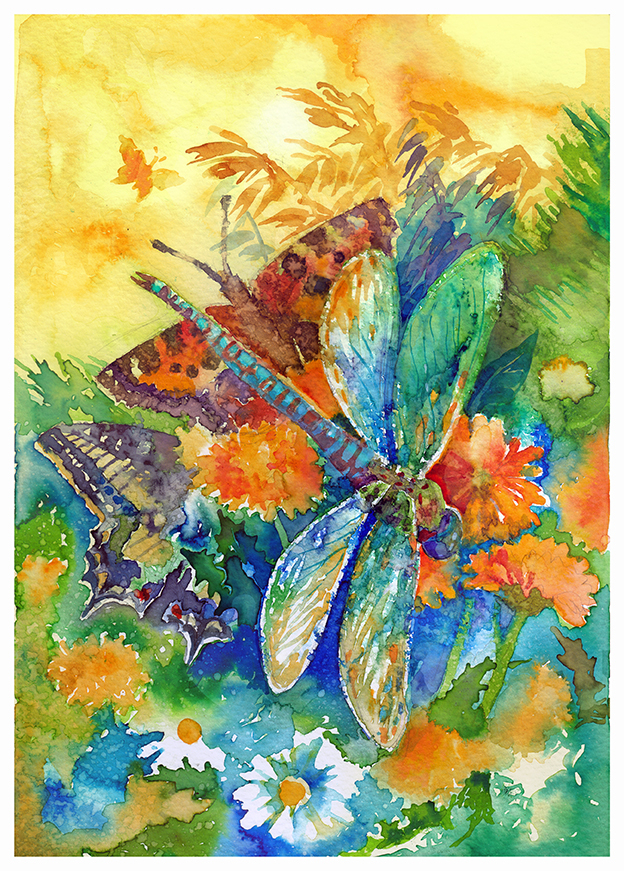 Иллюстрация для книги М. Лариковой "Стрекозиные крылышки". 