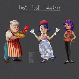 Charecter design_Fast Food Workers
