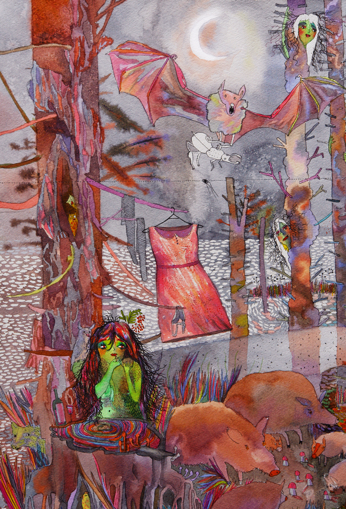 "Белая ночь" (фрагмент), акварель, 40х60см, 2014