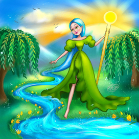 Дева,которая хранит тайну реки и носит волшебный посох