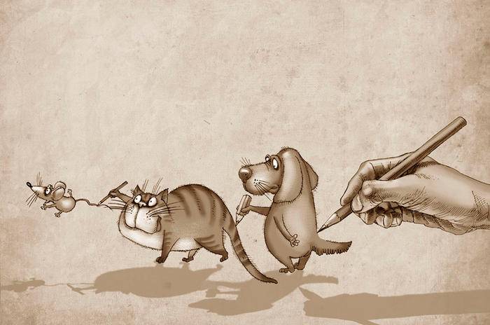 Иллюстрация к книге А. Усачёва «Уроки рисования», издательство «Азбука», 2014 г.