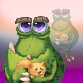 Монстр с котиком