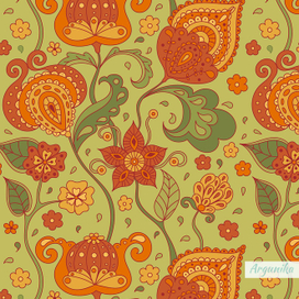 Абстрактные цветы. Стиль 70-ых