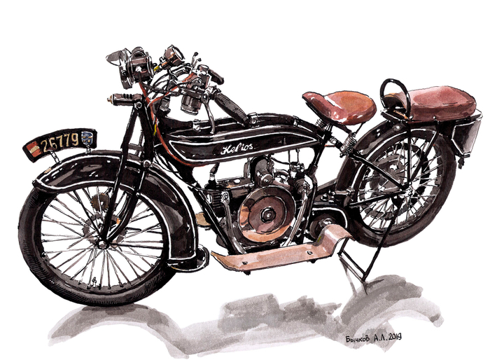 Мотоцикл Helios 1921 г.в.