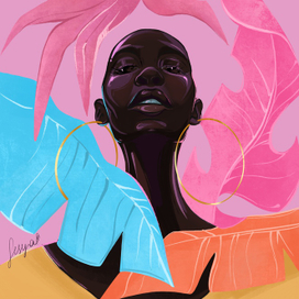 Девушка с кольцами-сережками