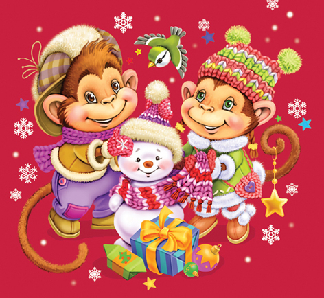 новогодние обезьянки