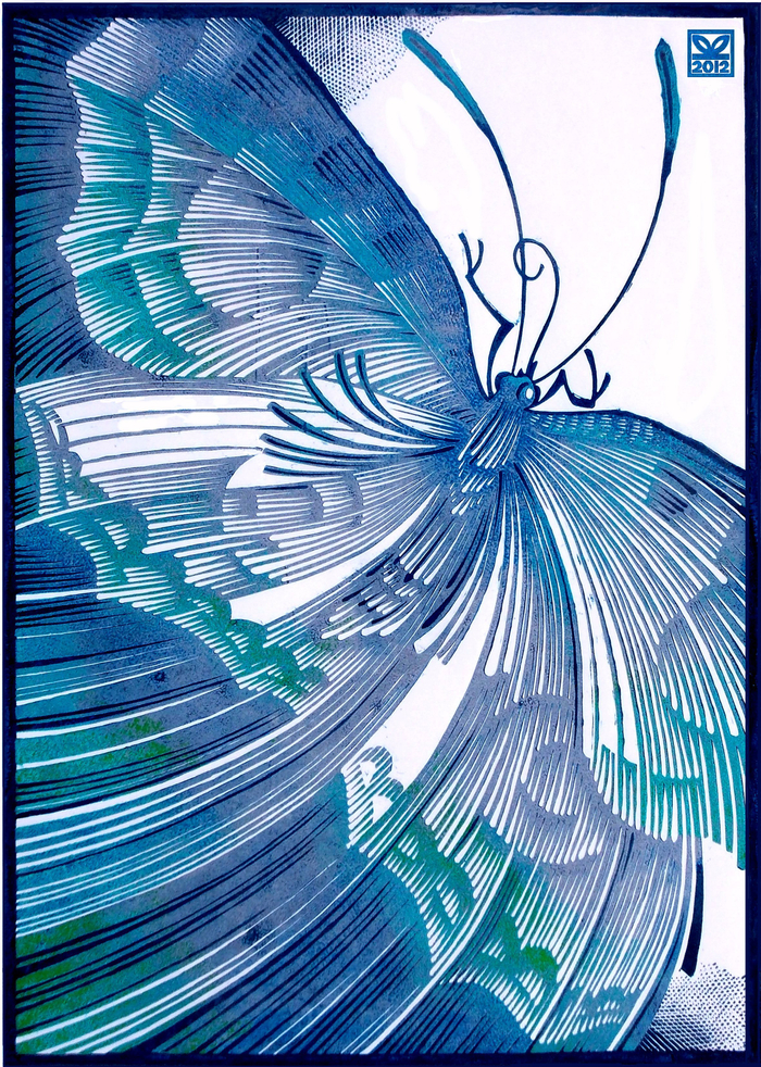 Бабочка серебристо-голубая