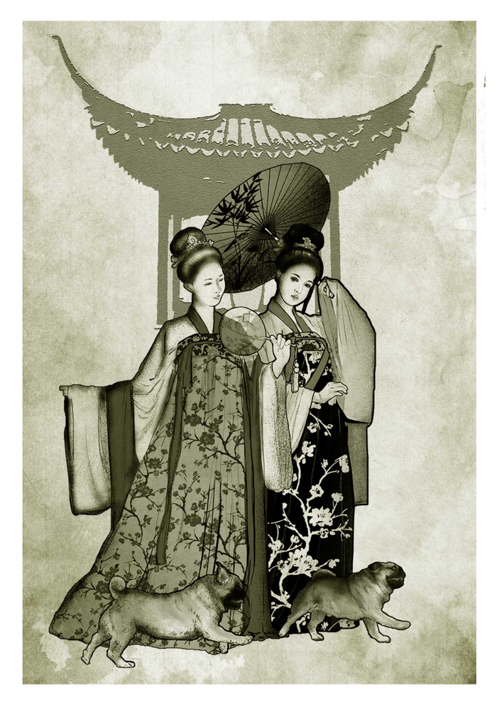 прогулка с мопсами