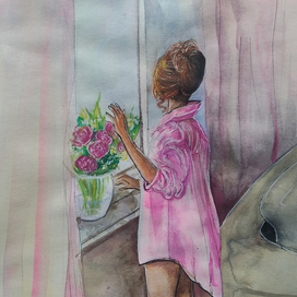 Утро. Девушка у окна