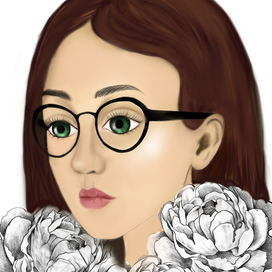 Девушка с пионами